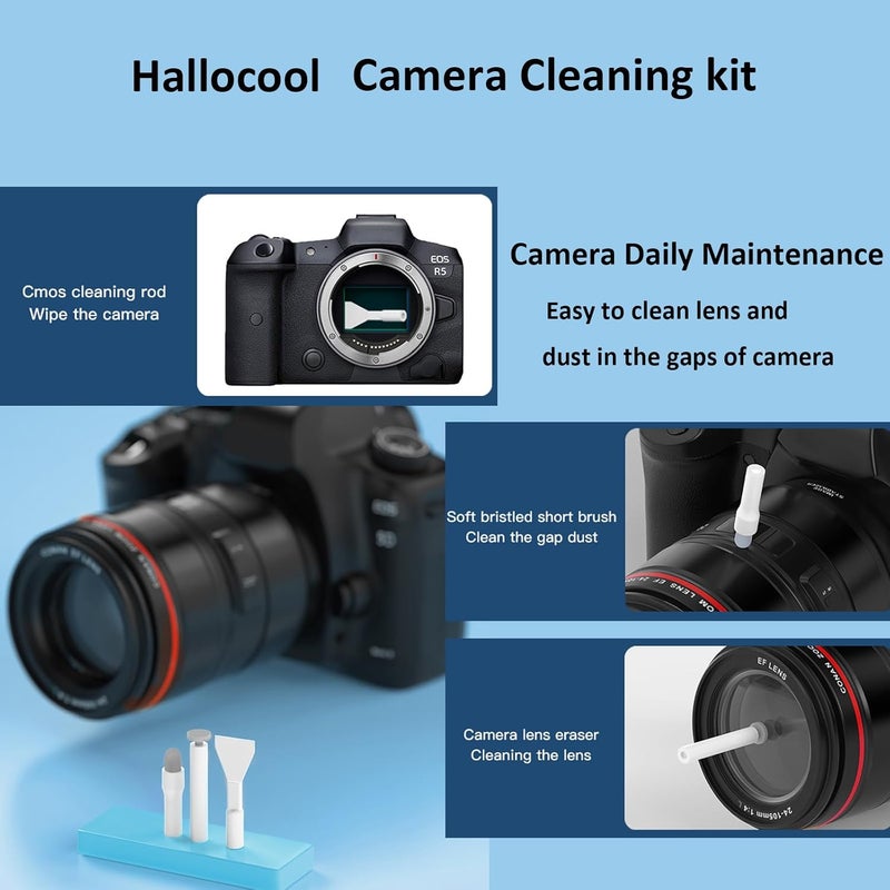 Hallocool 32 in 1 Multi-Functional Cleaning Kit for Electronics Devices, Mobile Phones, Computer, Monitor, Earbuds, Headphones, Laptop, Camera, Lens Portable White Electronic Cleaning Kit (Black) - Image 5